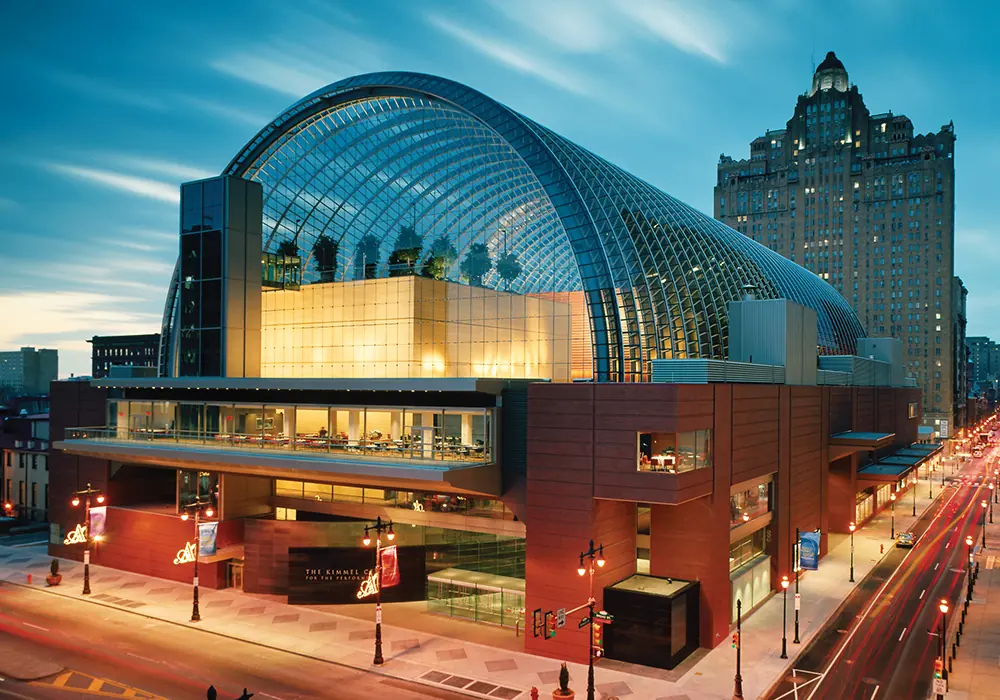 Modern steel and glass building connected with Lindapter fixings
