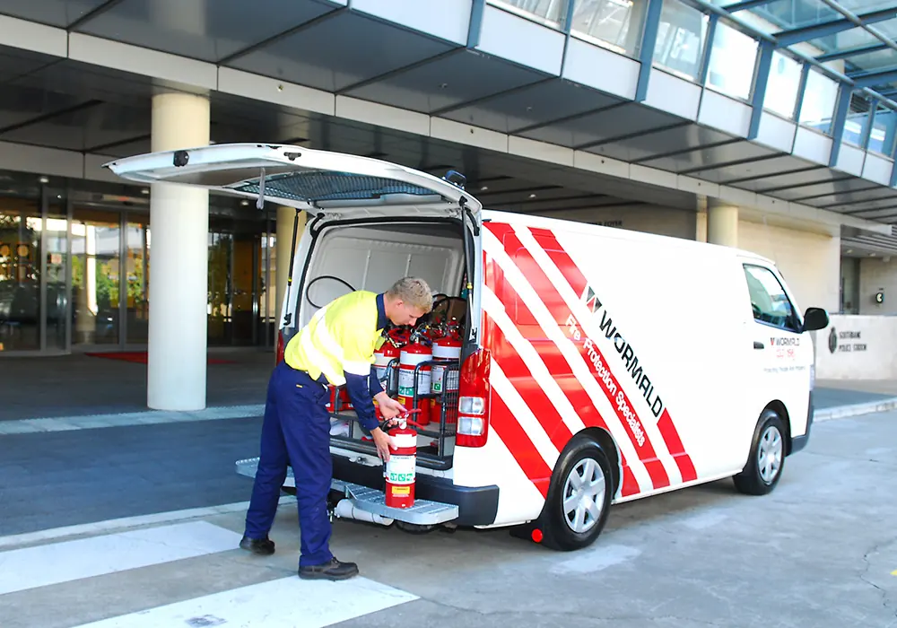 Wormald service van on site